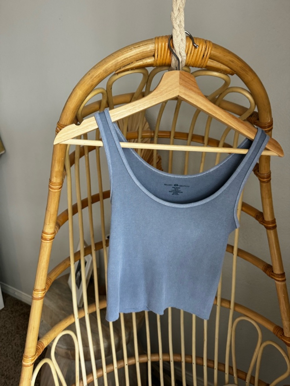 Brandy Melville Ribbed Scoop Tank - Light Blue